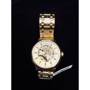 Invicta Objet D Art Men's 42.5mm Automatic Watch Gold White Skeleton Dial 69120